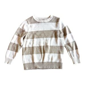 Old Navy Kids Size 4T Knit Striped Sweater Cream Tan